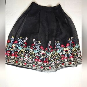 Gianni Bini Embroidered Flare Skirt NWT